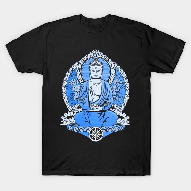 Gautama Buddha Blue T-Shirt by GAz